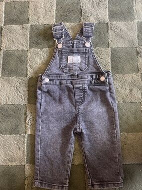 Kids Gray Levi Denim Overalls